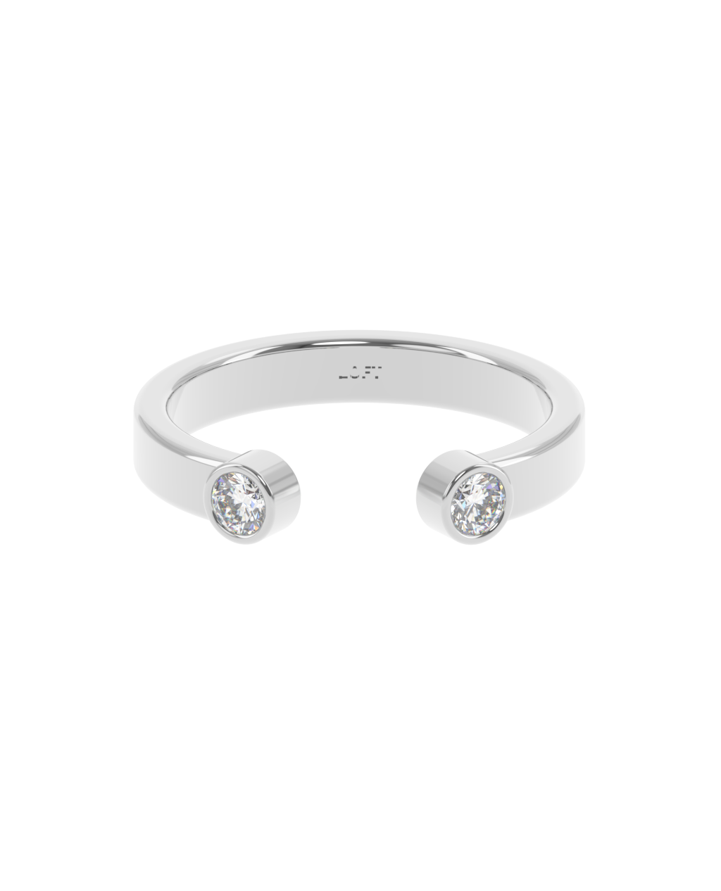 Duo Ring – Diamond in a white finish (sterling silver or 18k white gold)