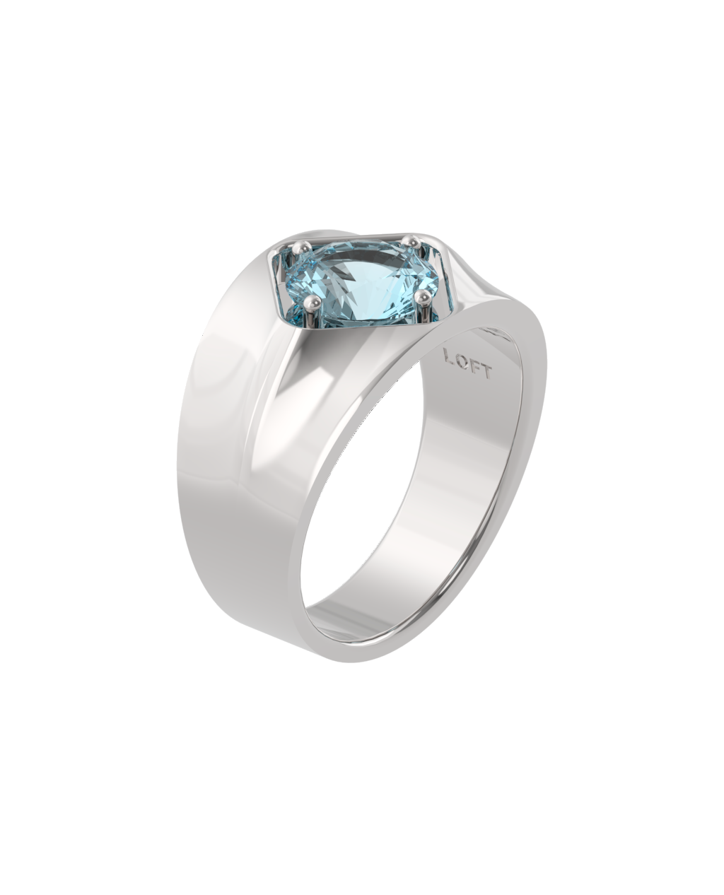 Maldives Ring – Sky Blue Topaz in a white finish (sterling silver or 18k white gold)