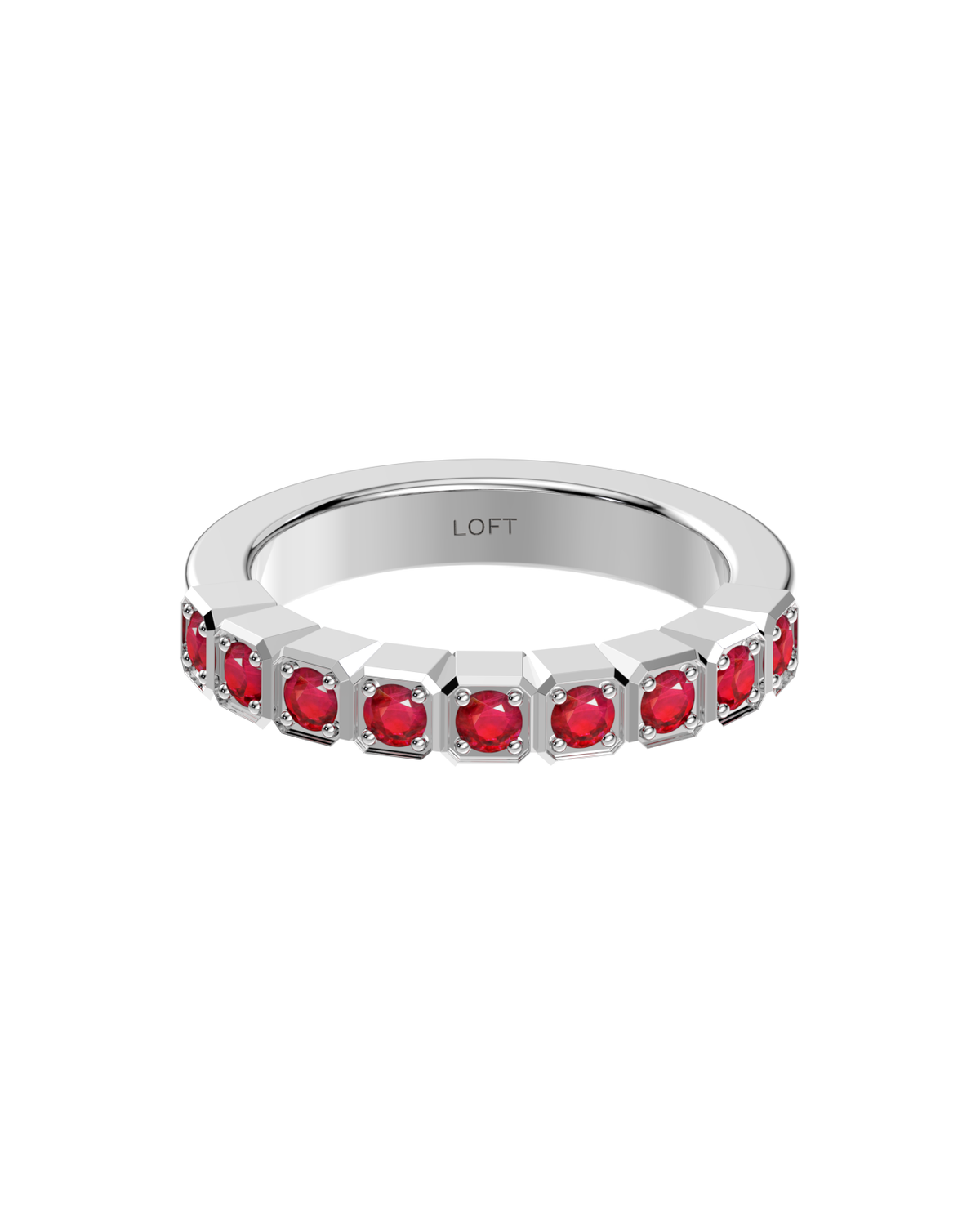Vendôme Ring – Rubies in a white finish (sterling silver or 18k white gold)