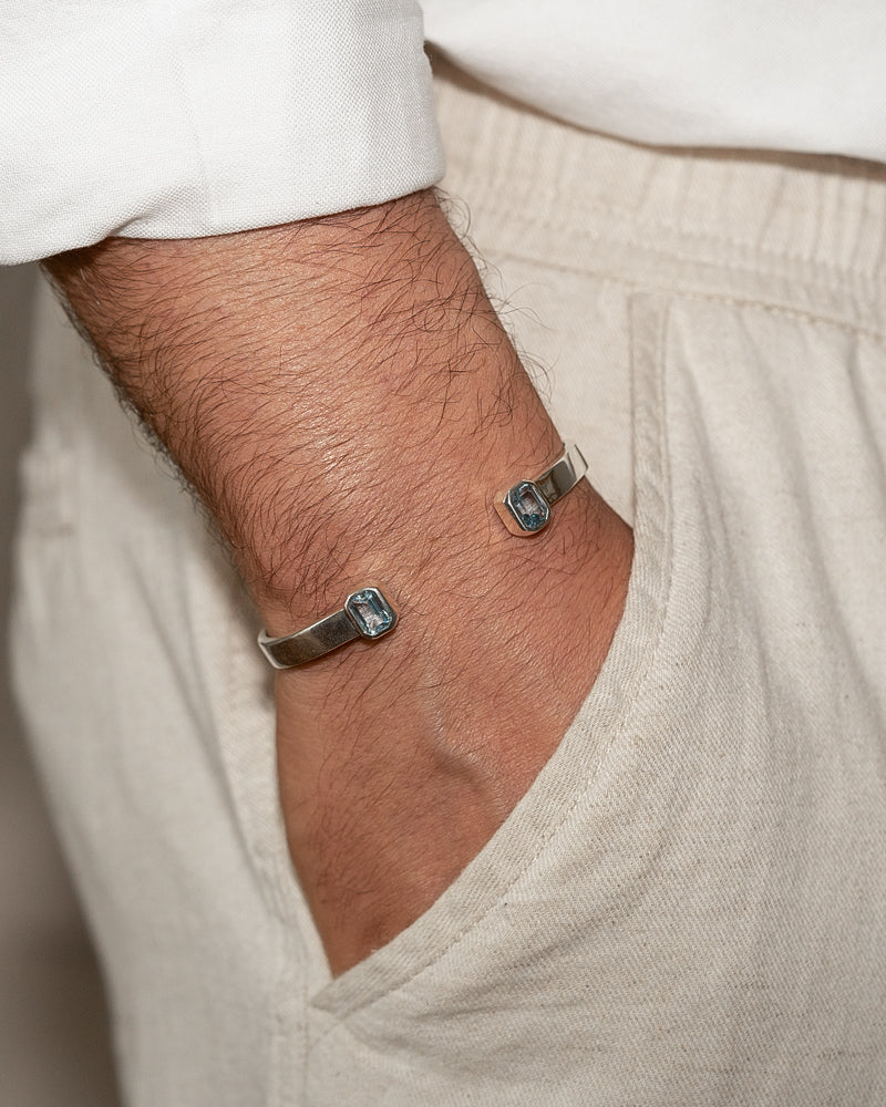 Milano Cuff Bracelet – Sky Blue Topaz – view 2