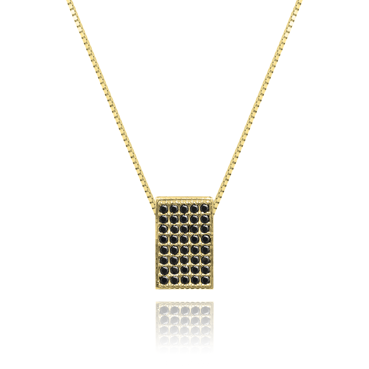Echo Necklace – Black Diamond in yellow gold-plated silver or 18k gold