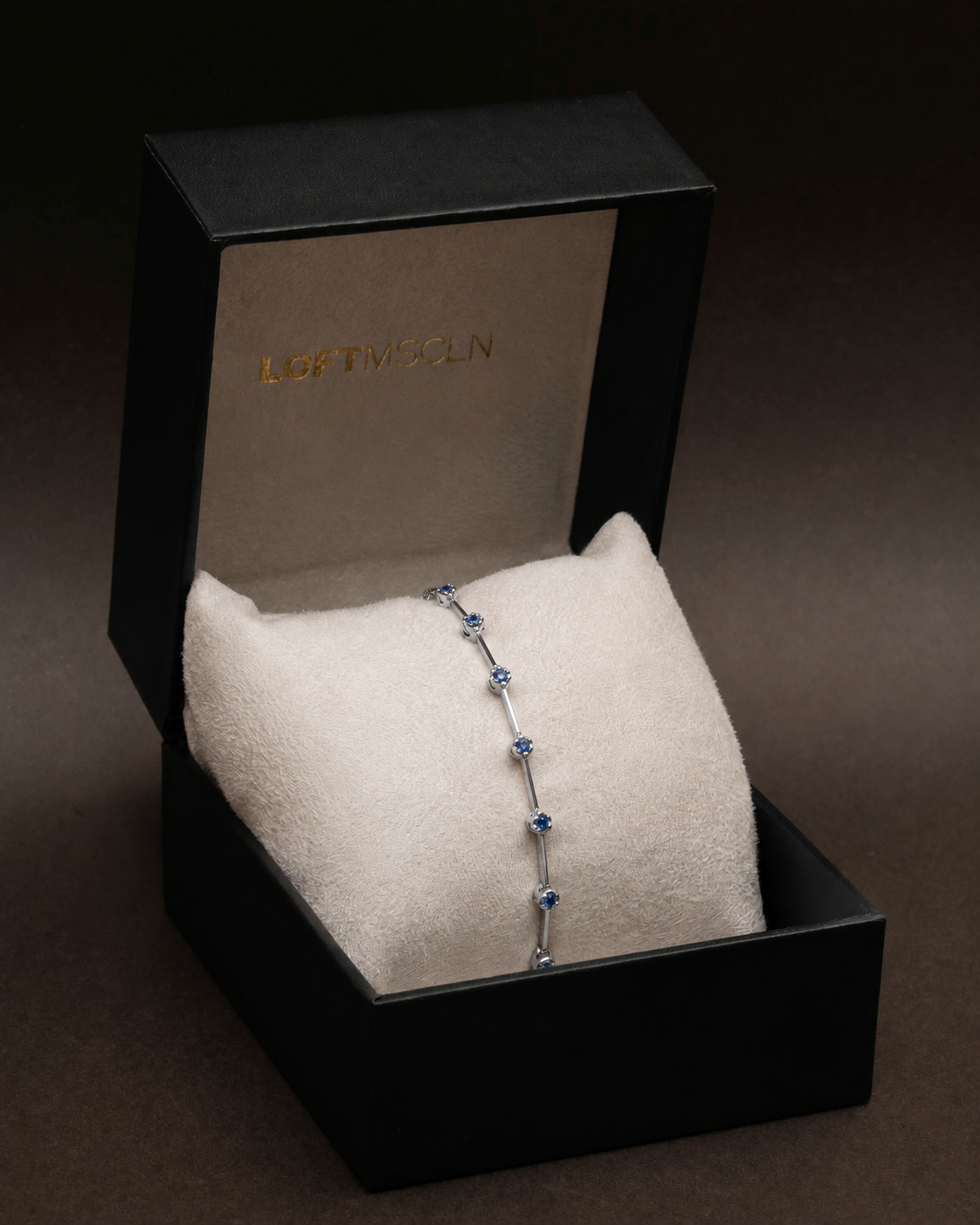 Sapphire Knife-Edge Tennis Bracelet 2mm 3pts – view 2