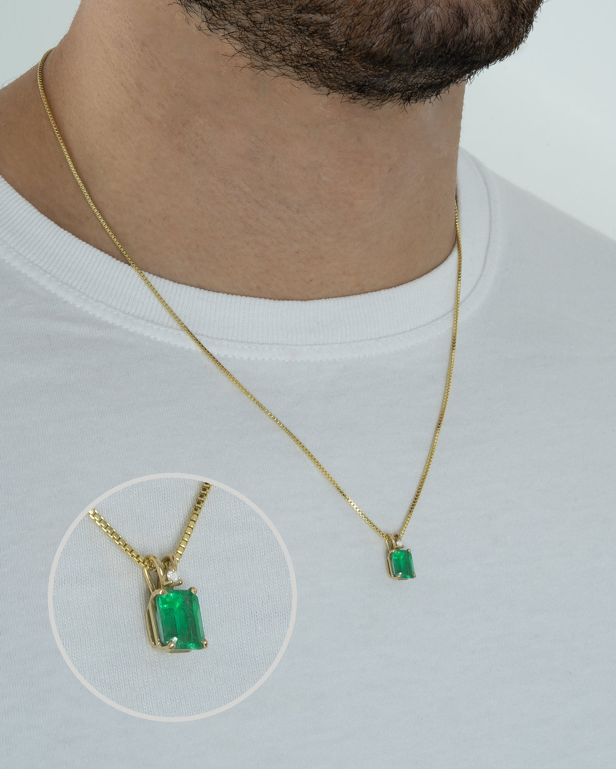 Emerald + Diamond Necklace – view 2