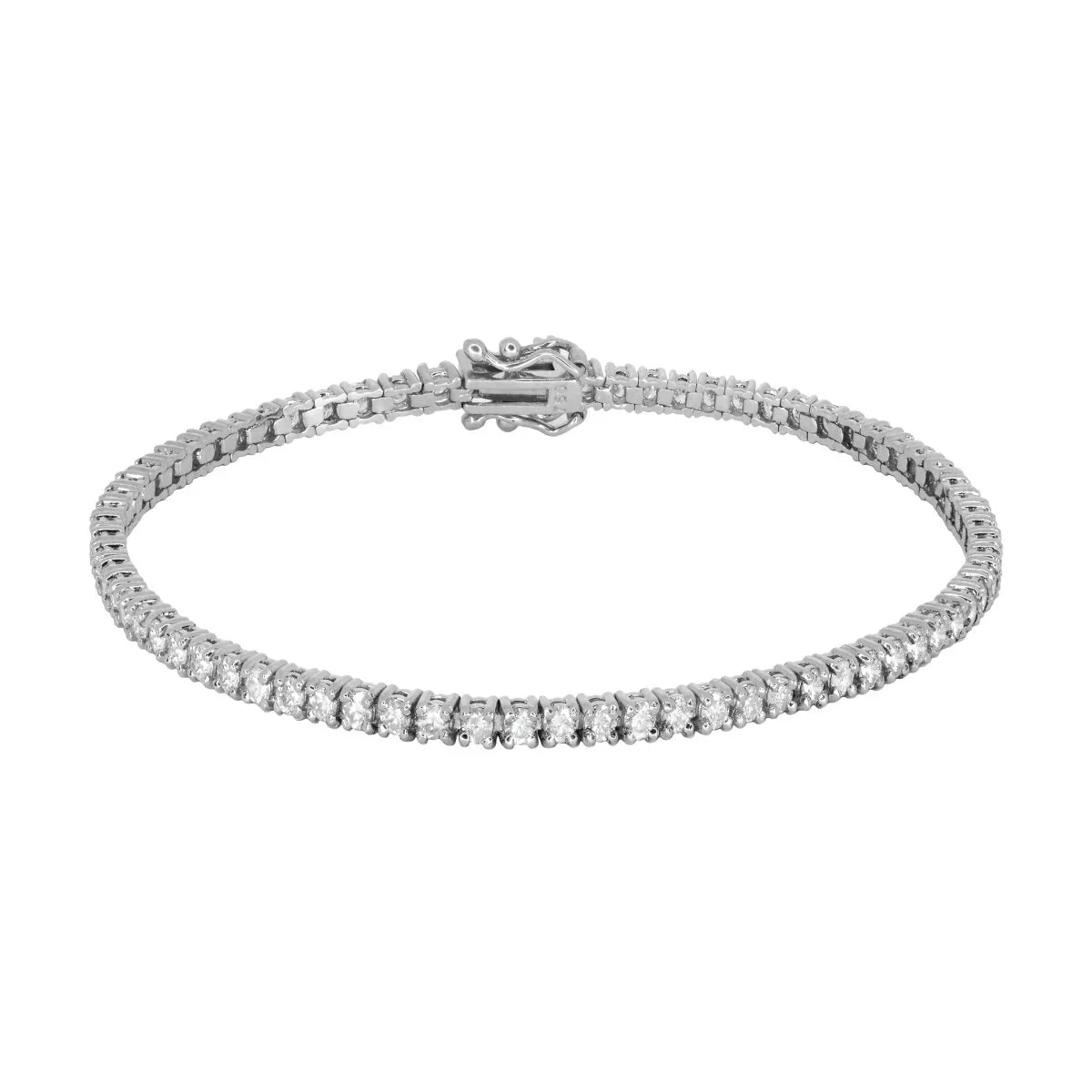 18k Gold Diamond Tennis Bracelet 2mm 3pts in 18k white gold