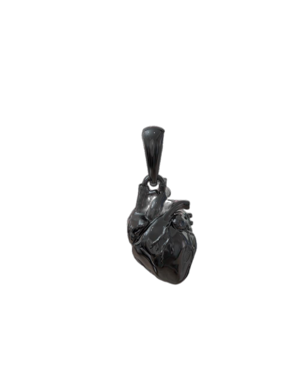 Heart Pendant in black rhodium-plated silver
