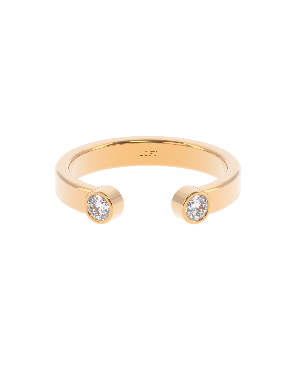 Duo Ring – Diamond in yellow gold-plated silver or 18k gold