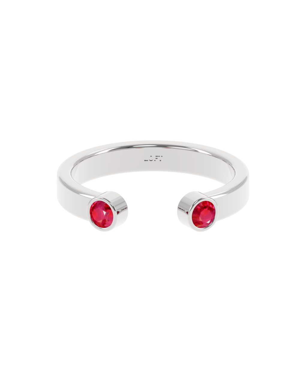 Duo Ring – Ruby in a white finish (sterling silver or 18k white gold)