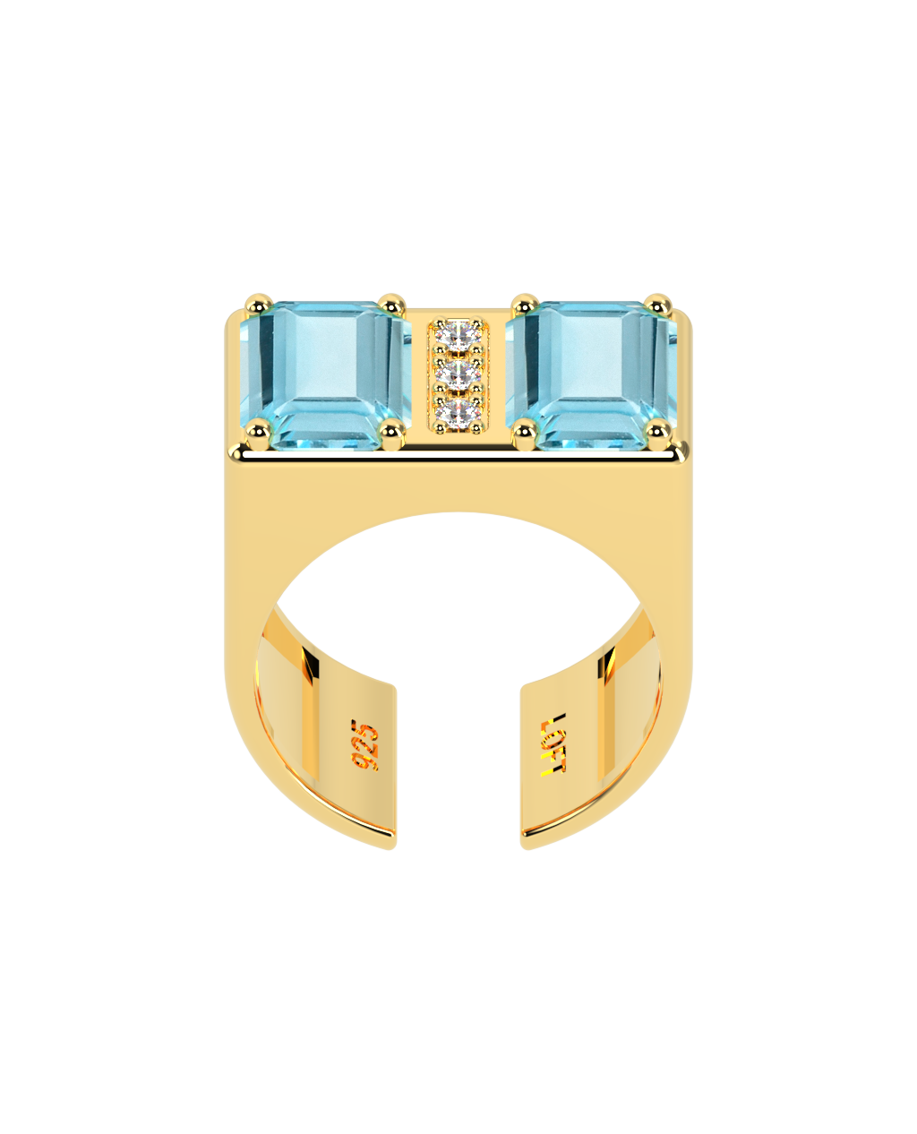 Double Ring - Sky Topaz