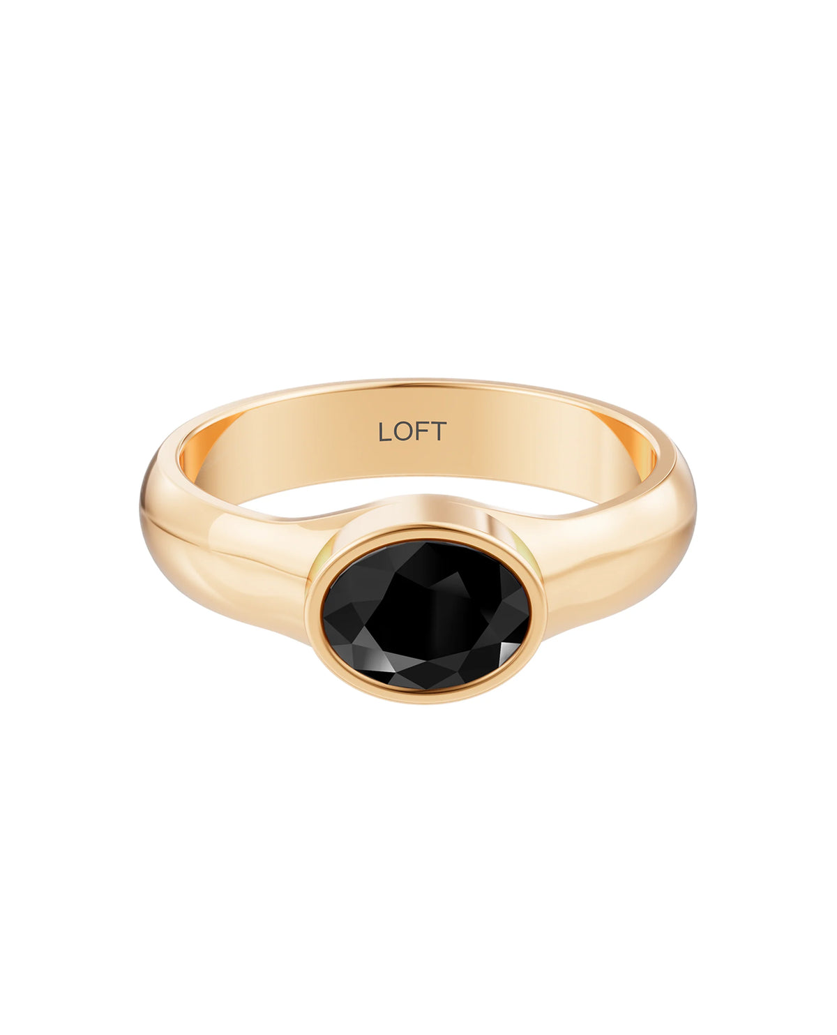 Deep Ring – Onyx in yellow gold-plated silver or 18k gold