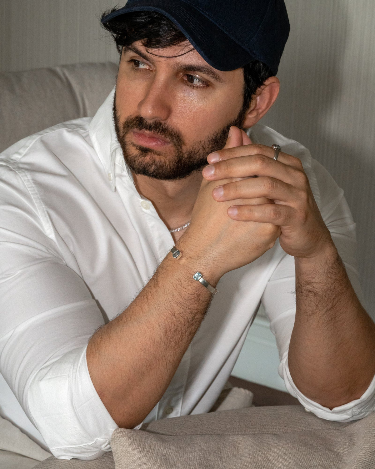 Milano Cuff Bracelet – Sky Blue Topaz – view 3