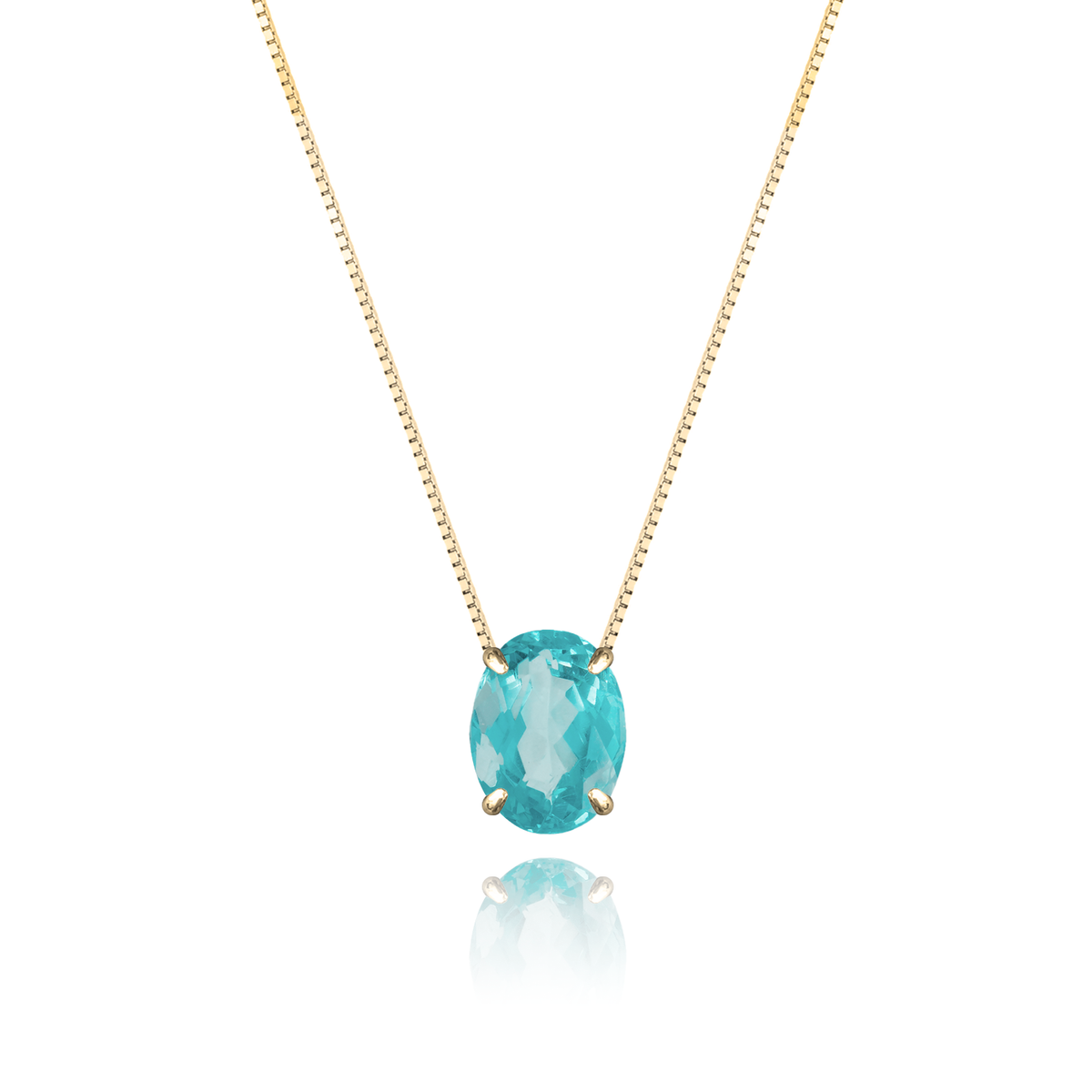 Apatite Necklace in yellow gold-plated silver or 18k gold