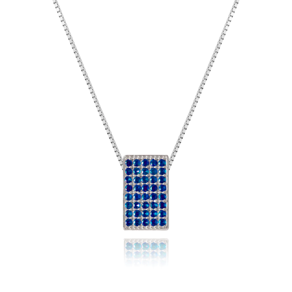 Echo Necklace – Sapphires in a white finish (sterling silver or 18k white gold)