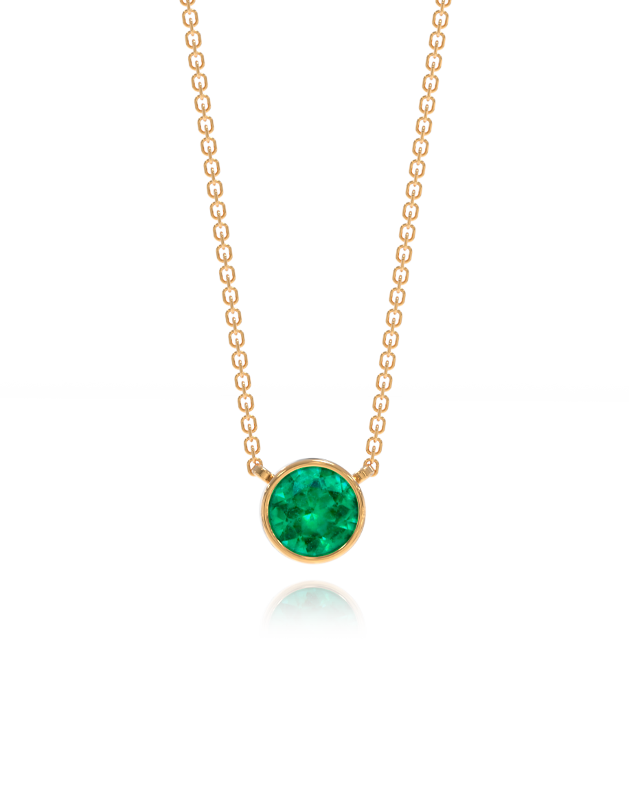 Frame Emerald Necklace 8mm in yellow gold-plated silver or 18k gold