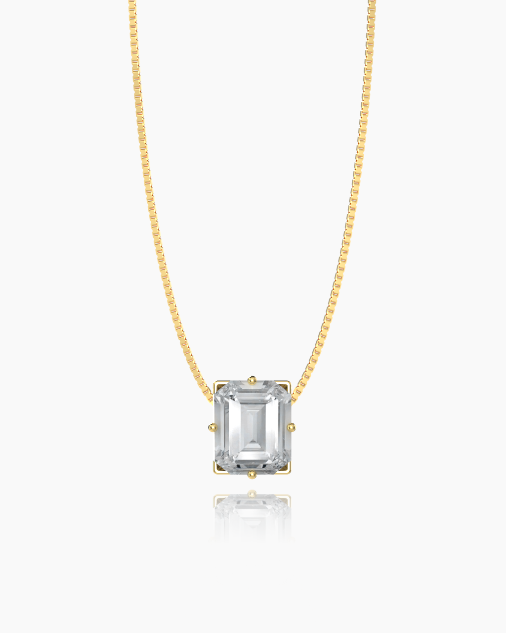 White Topaz Necklace in yellow gold-plated silver or 18k gold