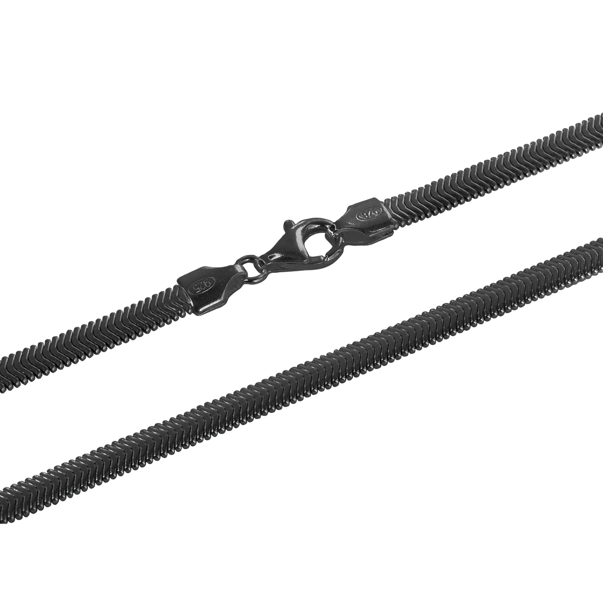 Italian Mesh Chain – Silver in black rhodium-plated silver