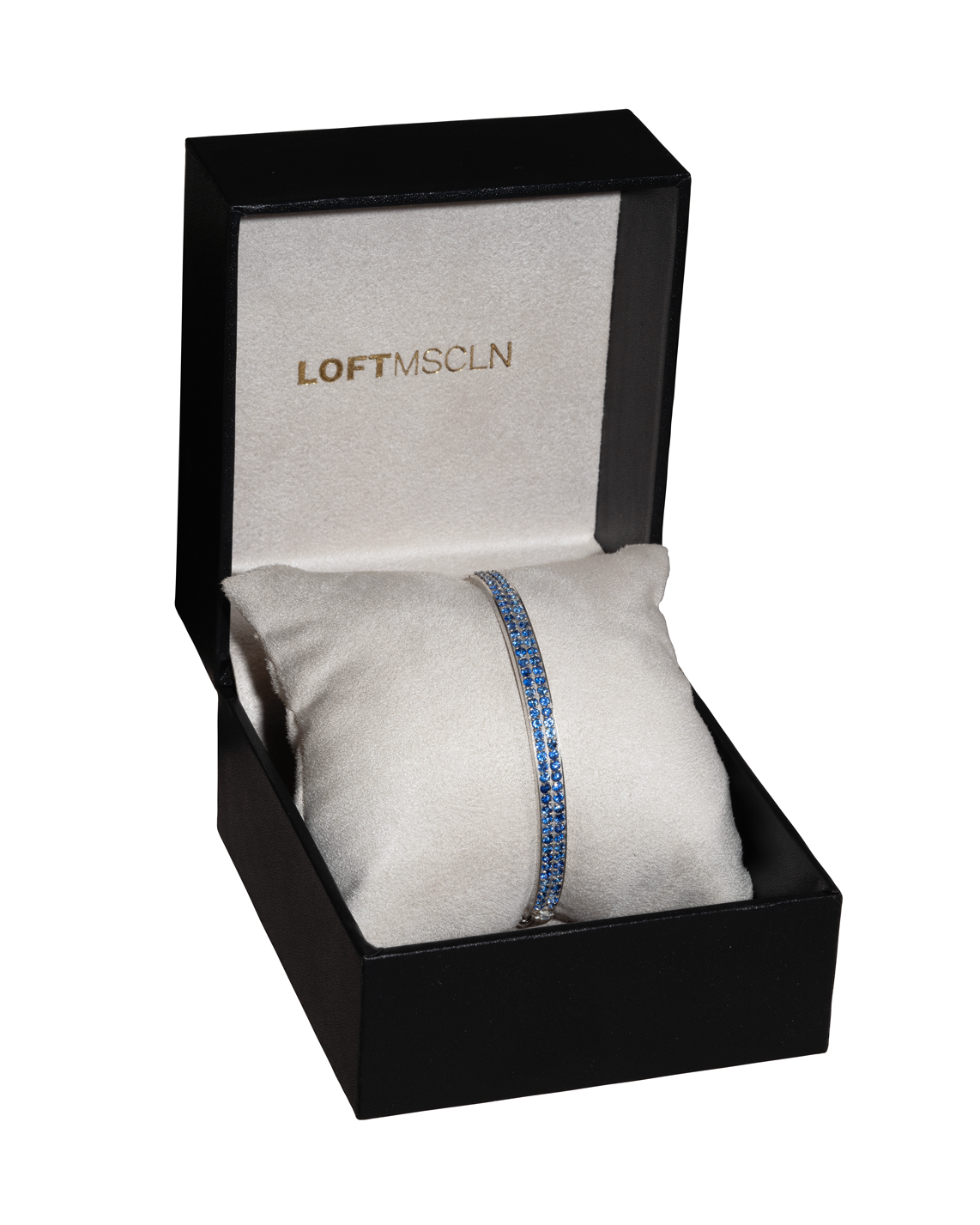 Firenze Bracelet – Sapphires in its Loft Masculino black leather jewelry case