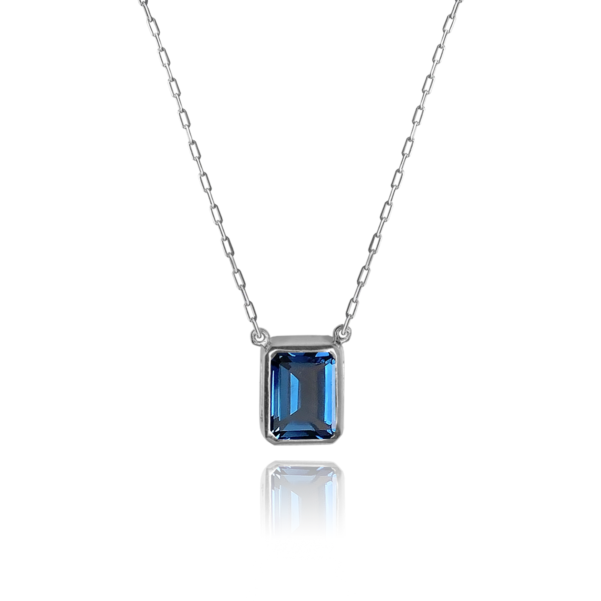 Frame Necklace – London Blue Topaz
