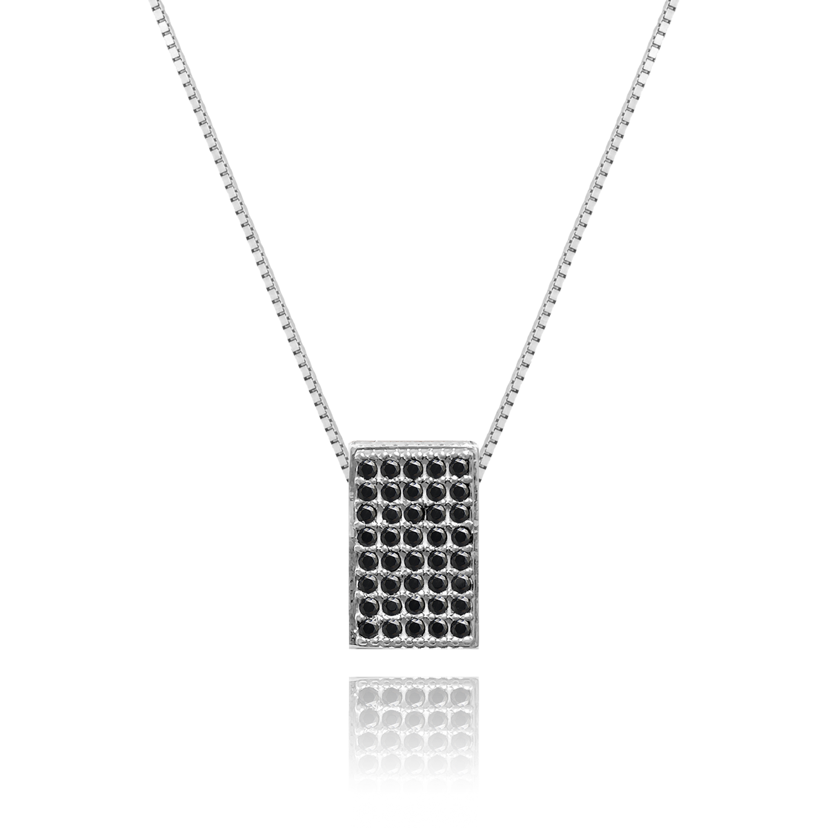 Echo Necklace – Black Diamond in a white finish (sterling silver or 18k white gold)