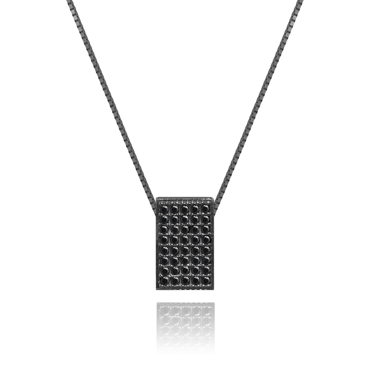Echo Necklace – Black Diamond in black rhodium-plated silver