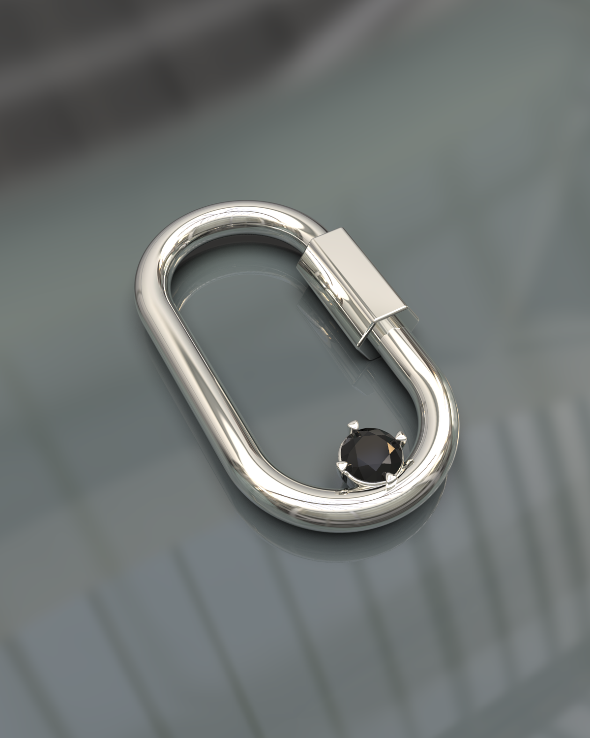 Carabiner Necklace – Black Diamond – view 2