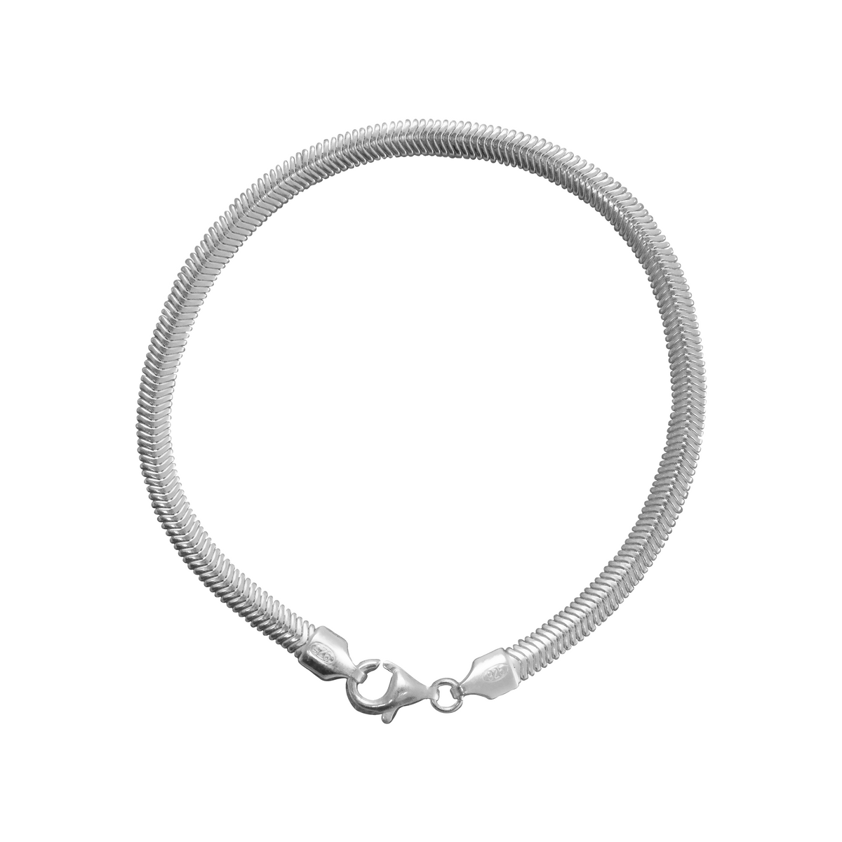 Italian Mesh Bracelet in 925 sterling silver or white rhodium-plated silver