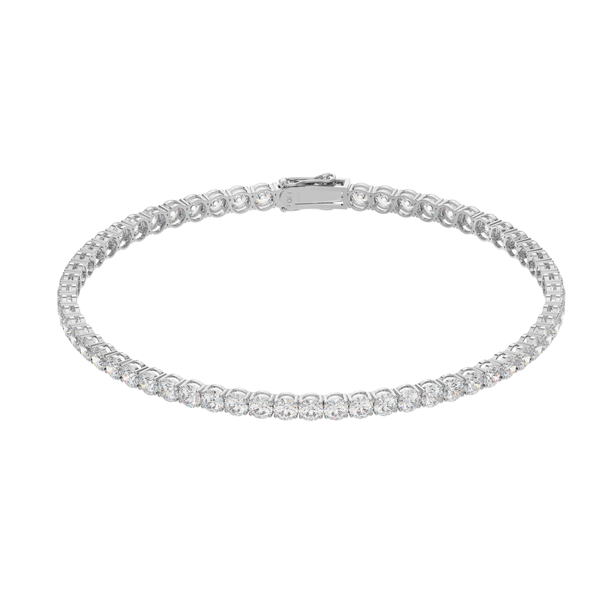 18k Gold Diamond Tennis Bracelet 3mm 10pts in 18k white gold