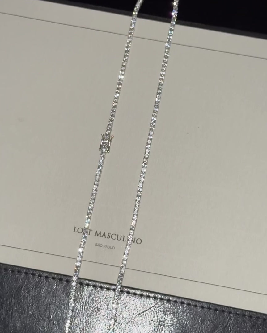 White Topaz Tennis Necklace – video 3