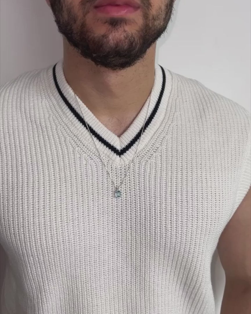 Sky Blue Topaz + Diamond Necklace – video 2