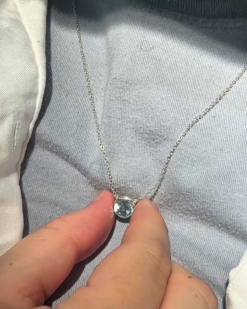 Frame Sky Blue Topaz Necklace – video 2