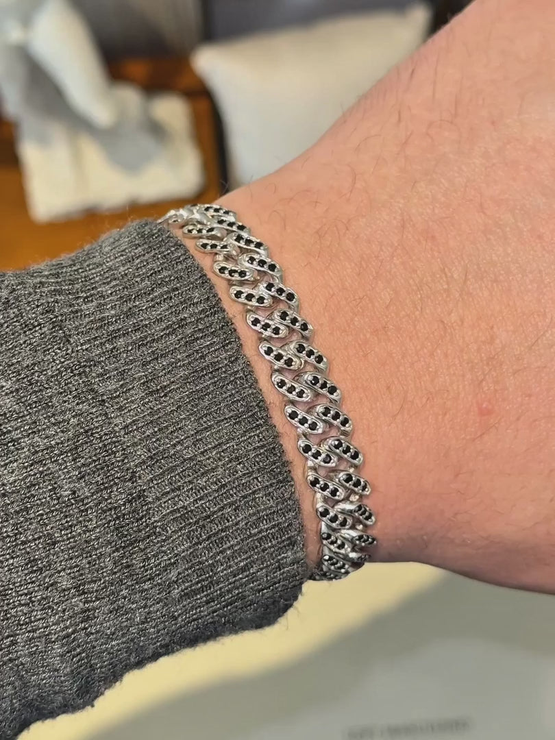 Curb Bracelet – Black Spinels – video 1