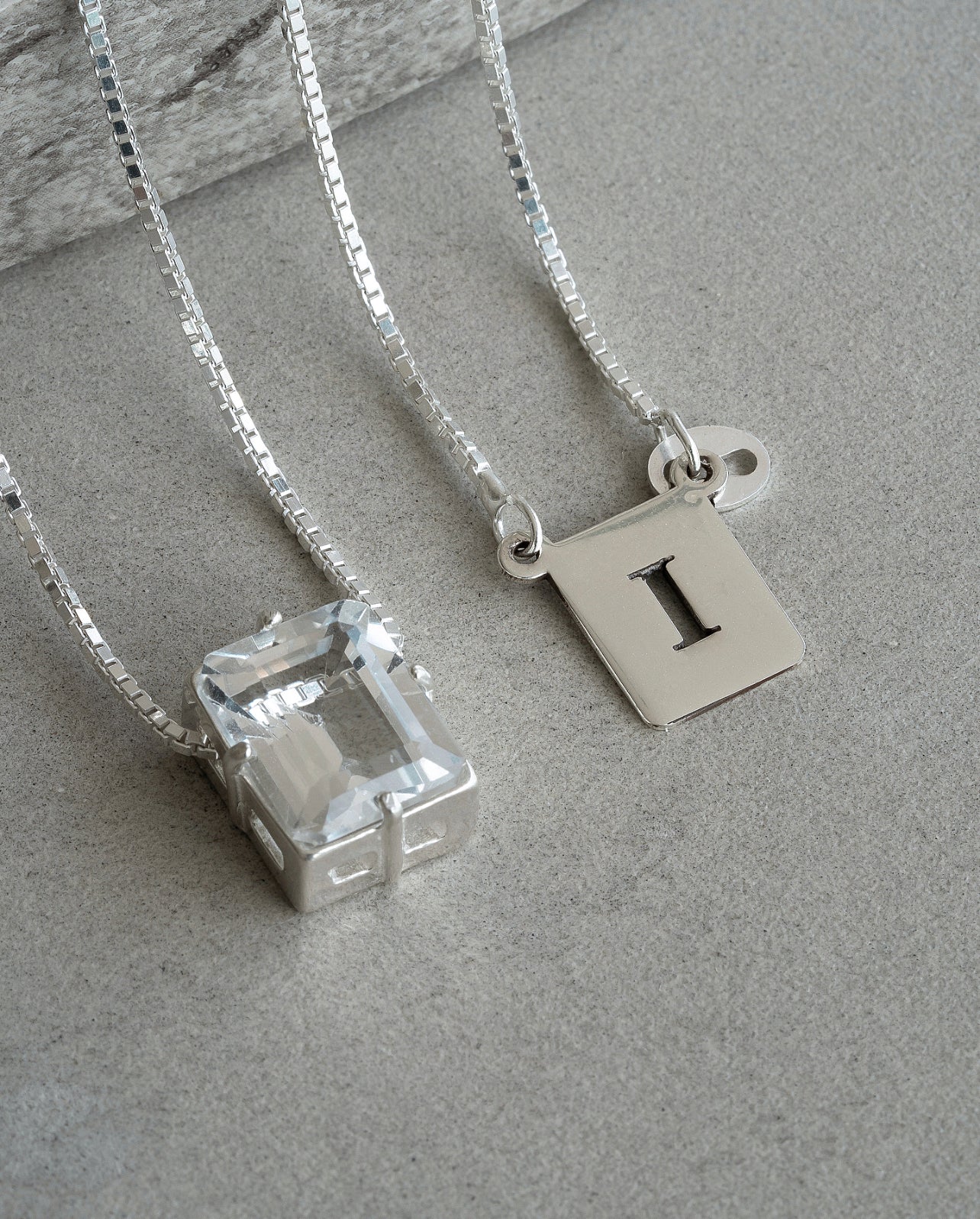 Initial White Topaz Double Necklace