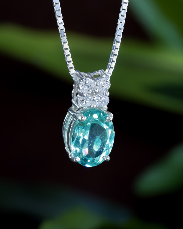 Apatite + 4 Diamonds Necklace