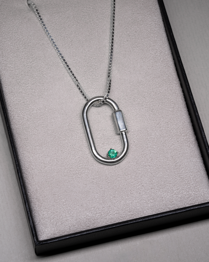 Carabiner Necklace - Emerald