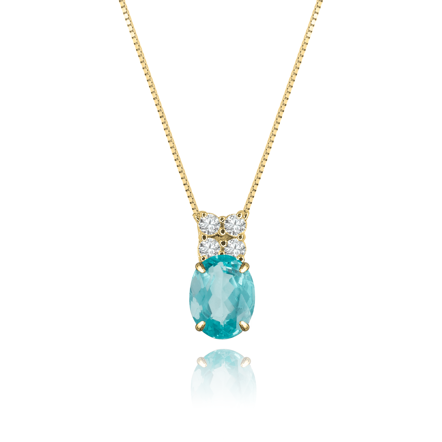 Apatite + 4 Diamonds Necklace