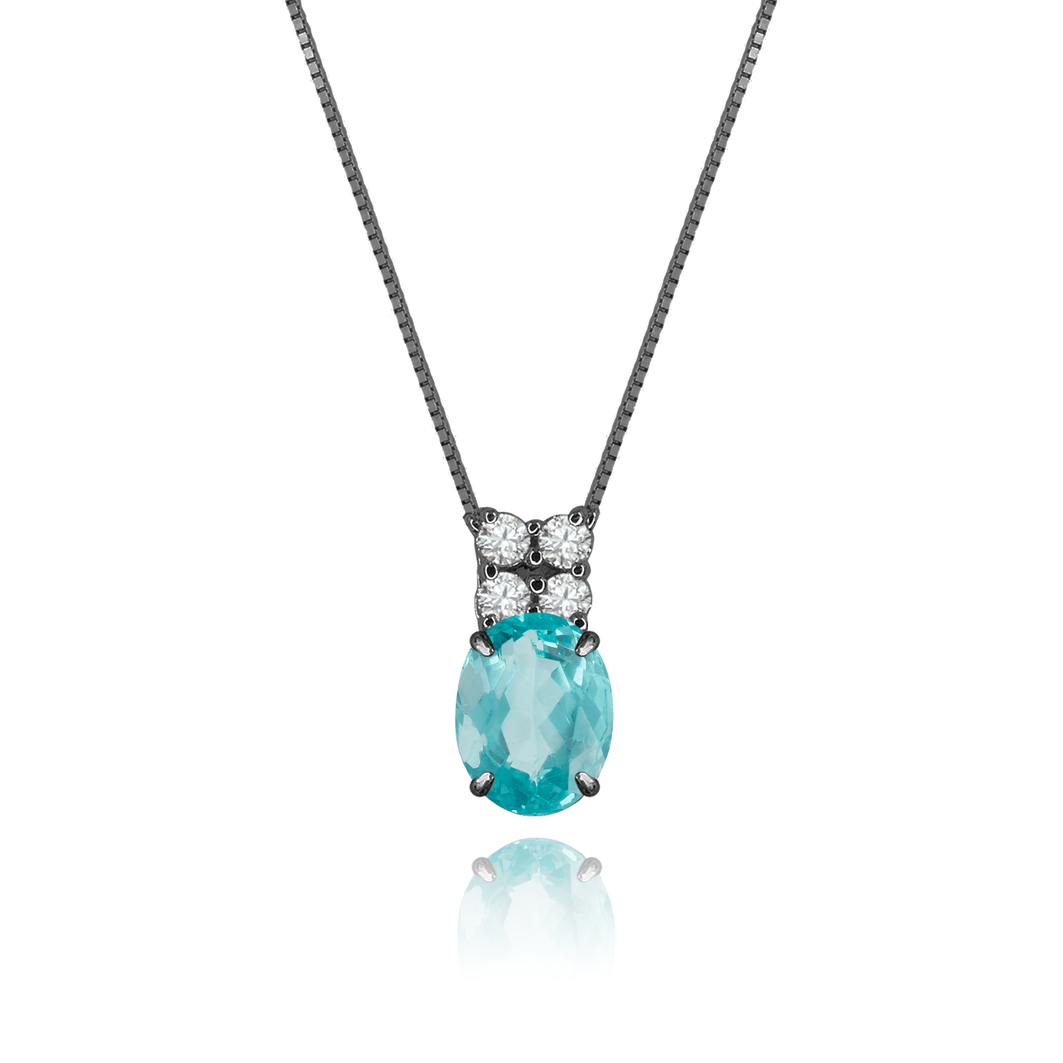 Apatite + 4 Diamonds Necklace