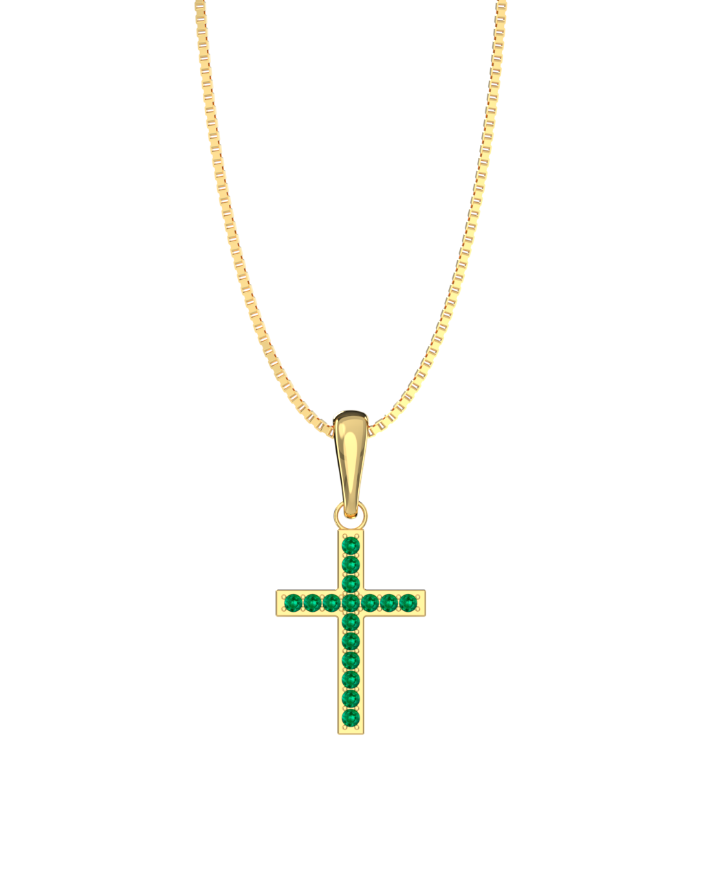 Cross Necklace - Emerald