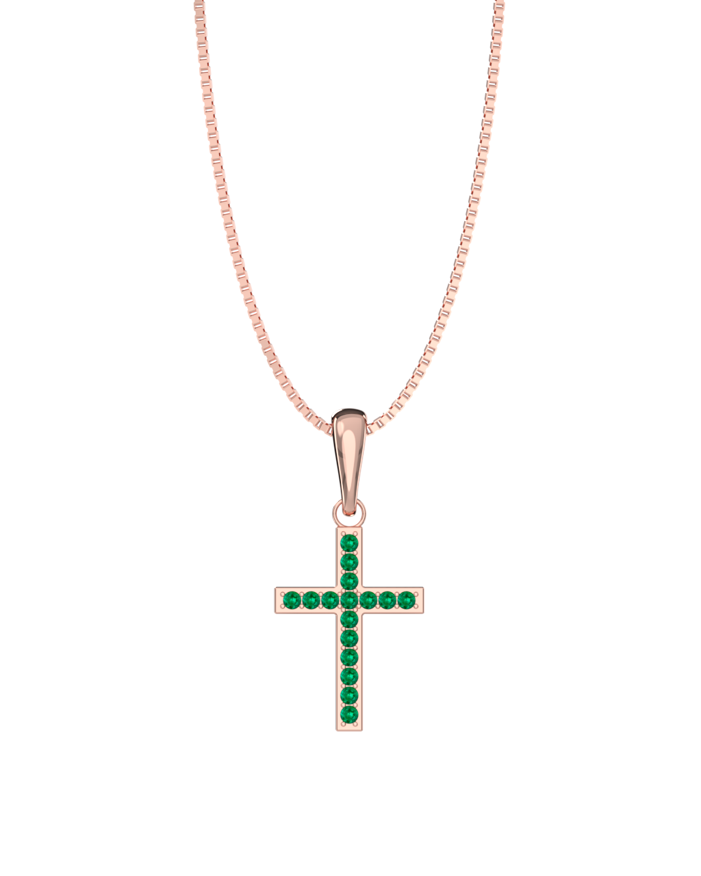 Cross Necklace - Emerald