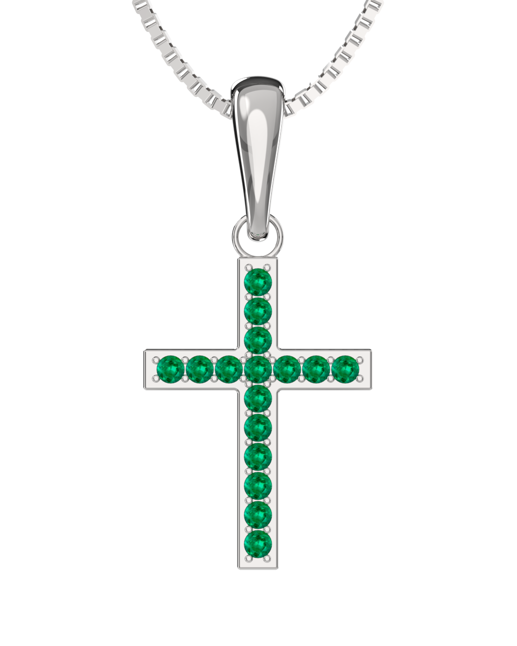 Cross Necklace - Emerald