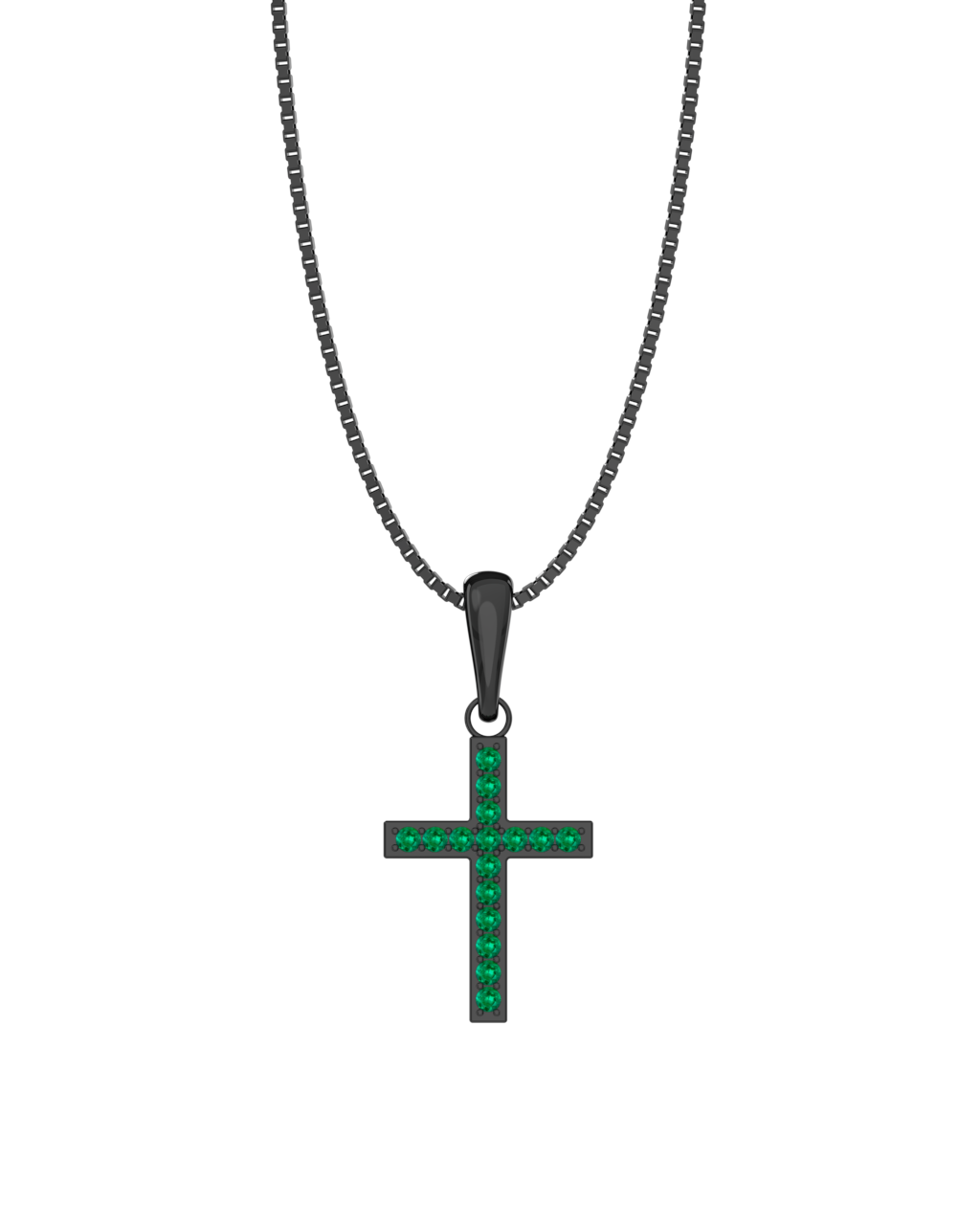 Cross Necklace - Emerald