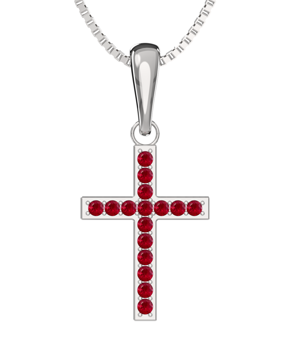 Cross Necklace - Ruby