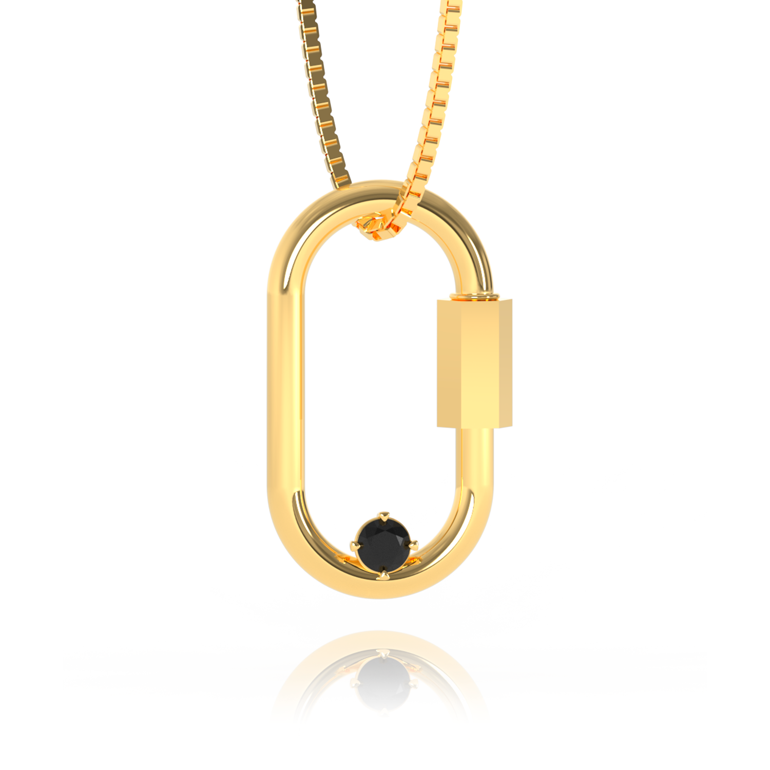 Carabiner Necklace - Black Diamond