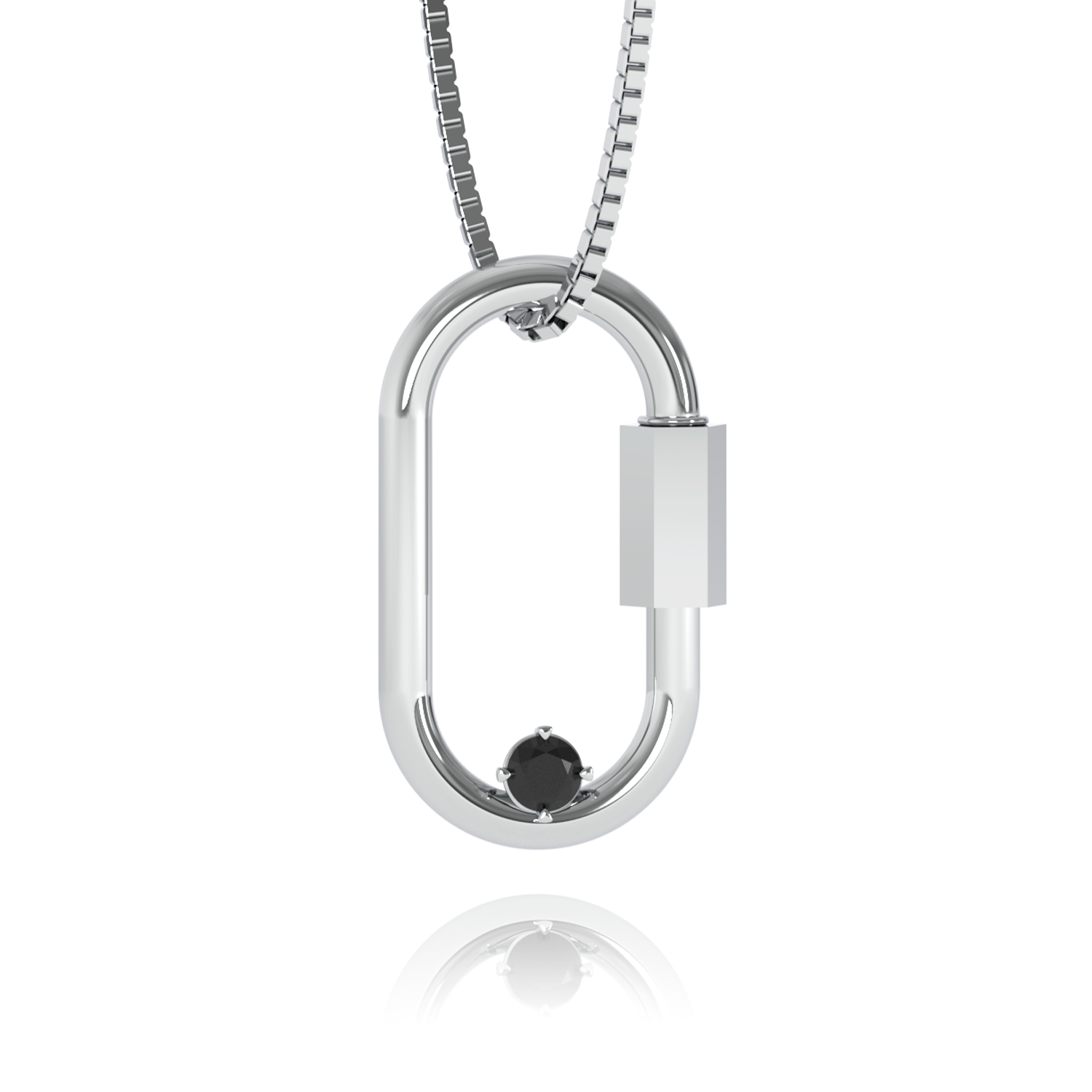 Carabiner Necklace - Black Diamond