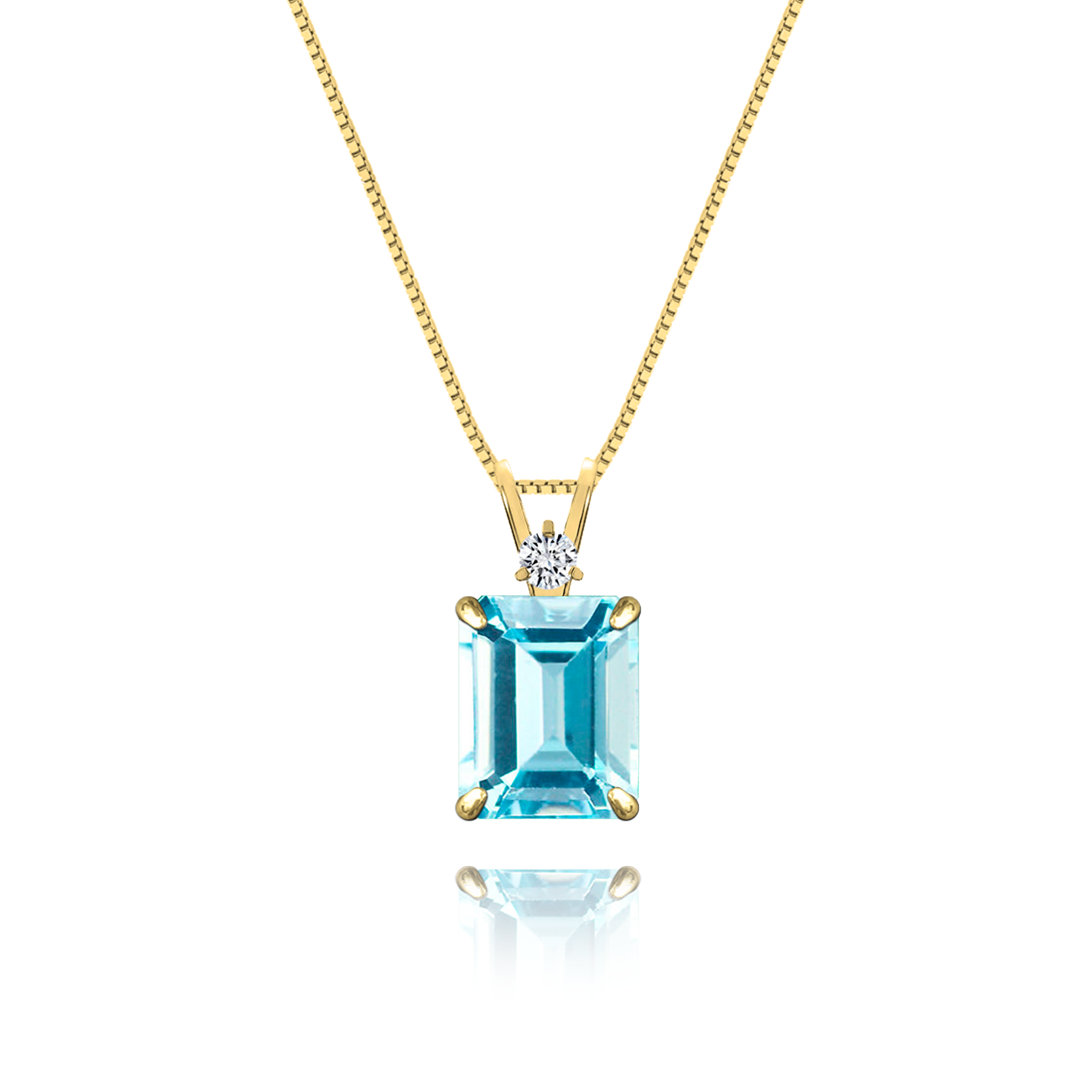 Sky Topaz + Diamond Necklace