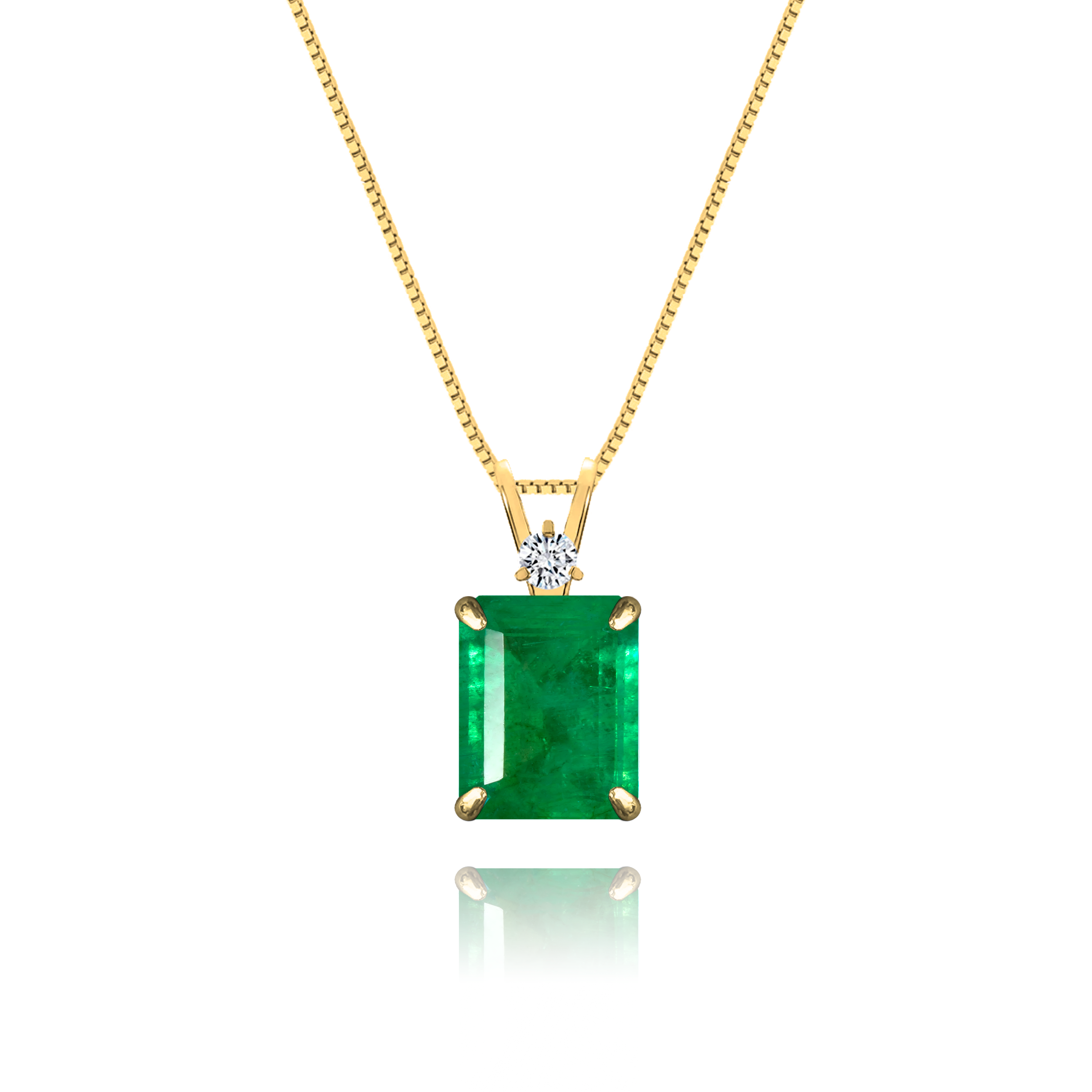 Emerald + Diamond Necklace