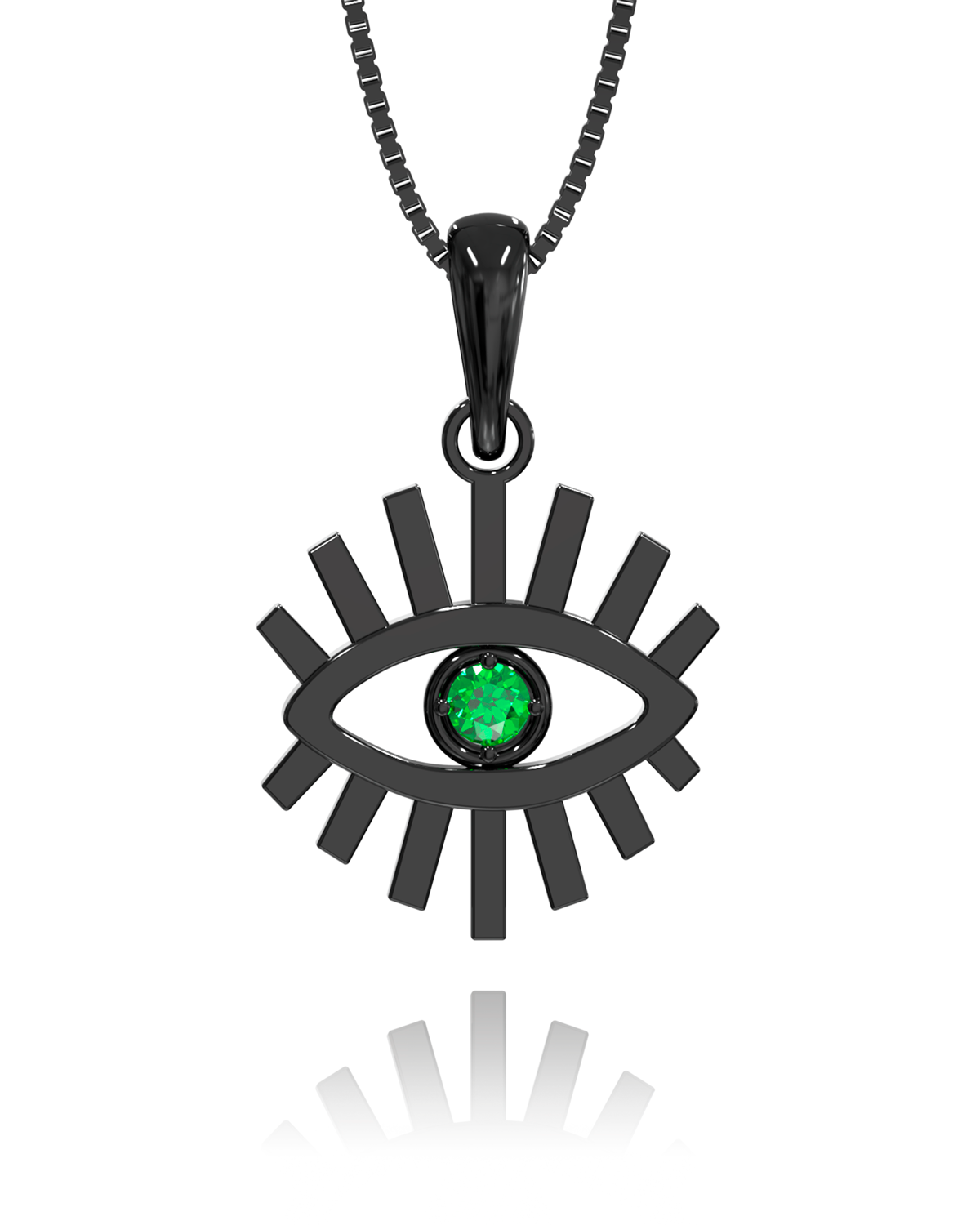 Greek Eye Sun Neklace - Emerald