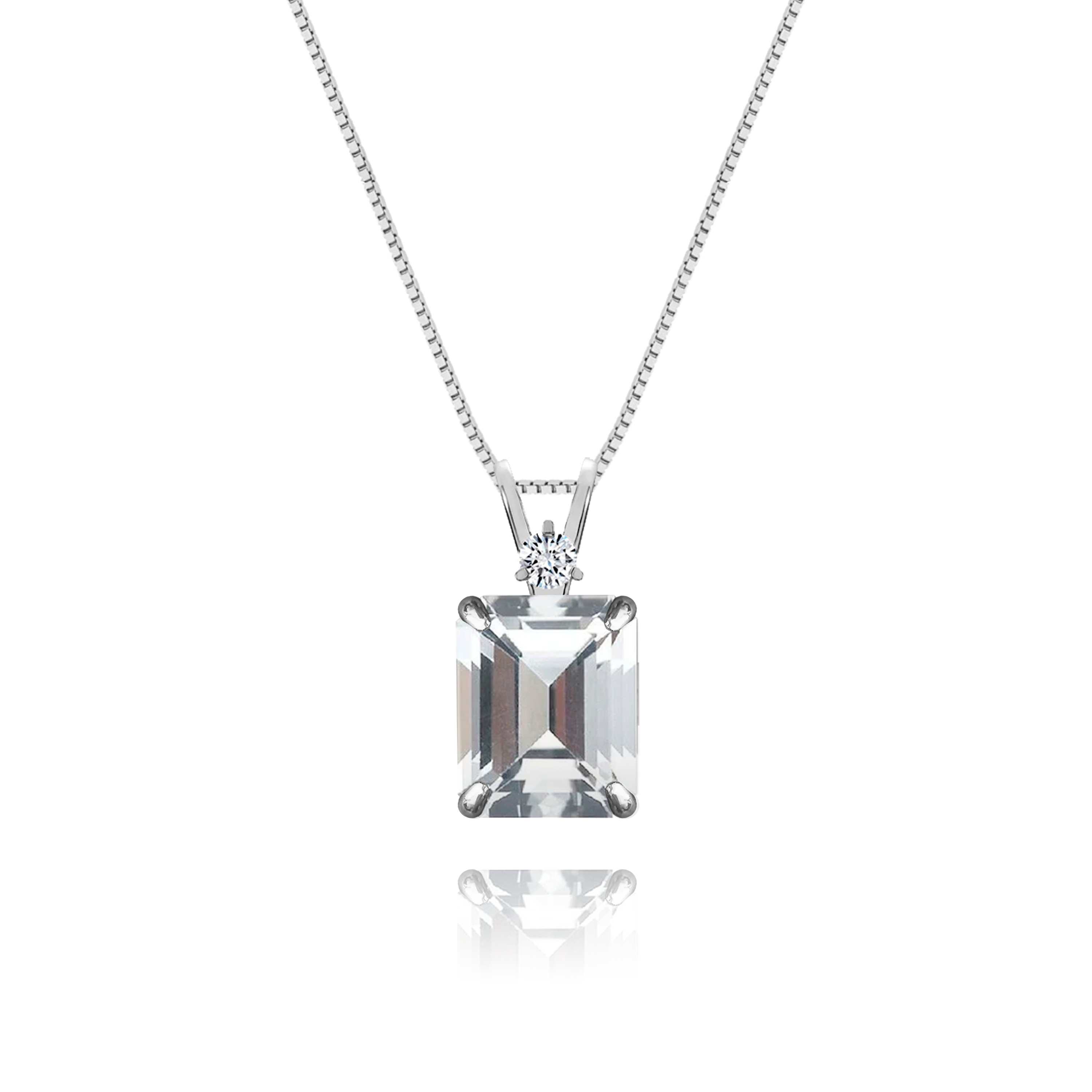 White Topaz + Diamond Necklace