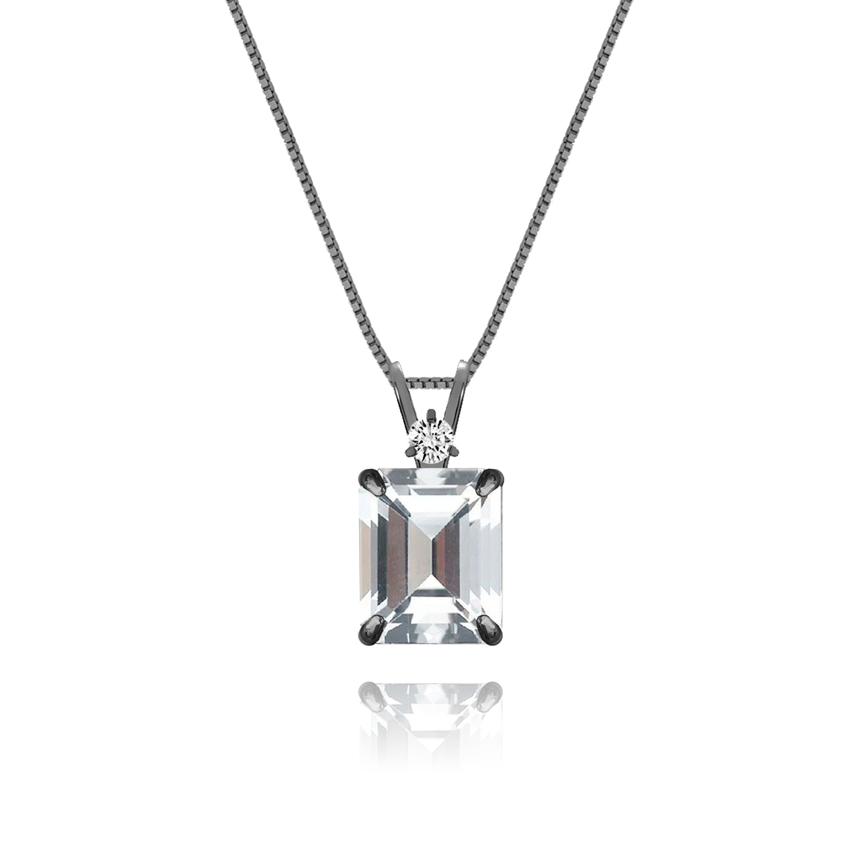 White Topaz + Diamond Necklace