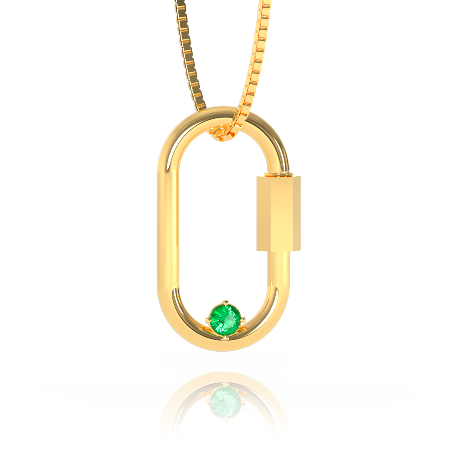 Carabiner Necklace - Emerald