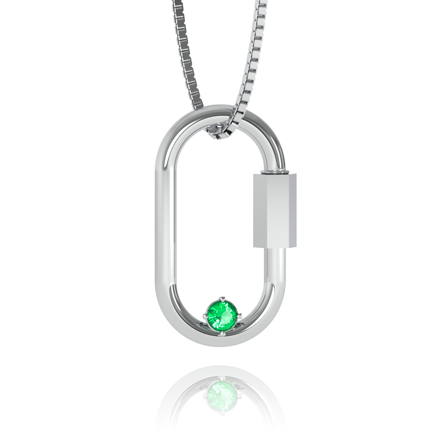 Carabiner Necklace - Emerald