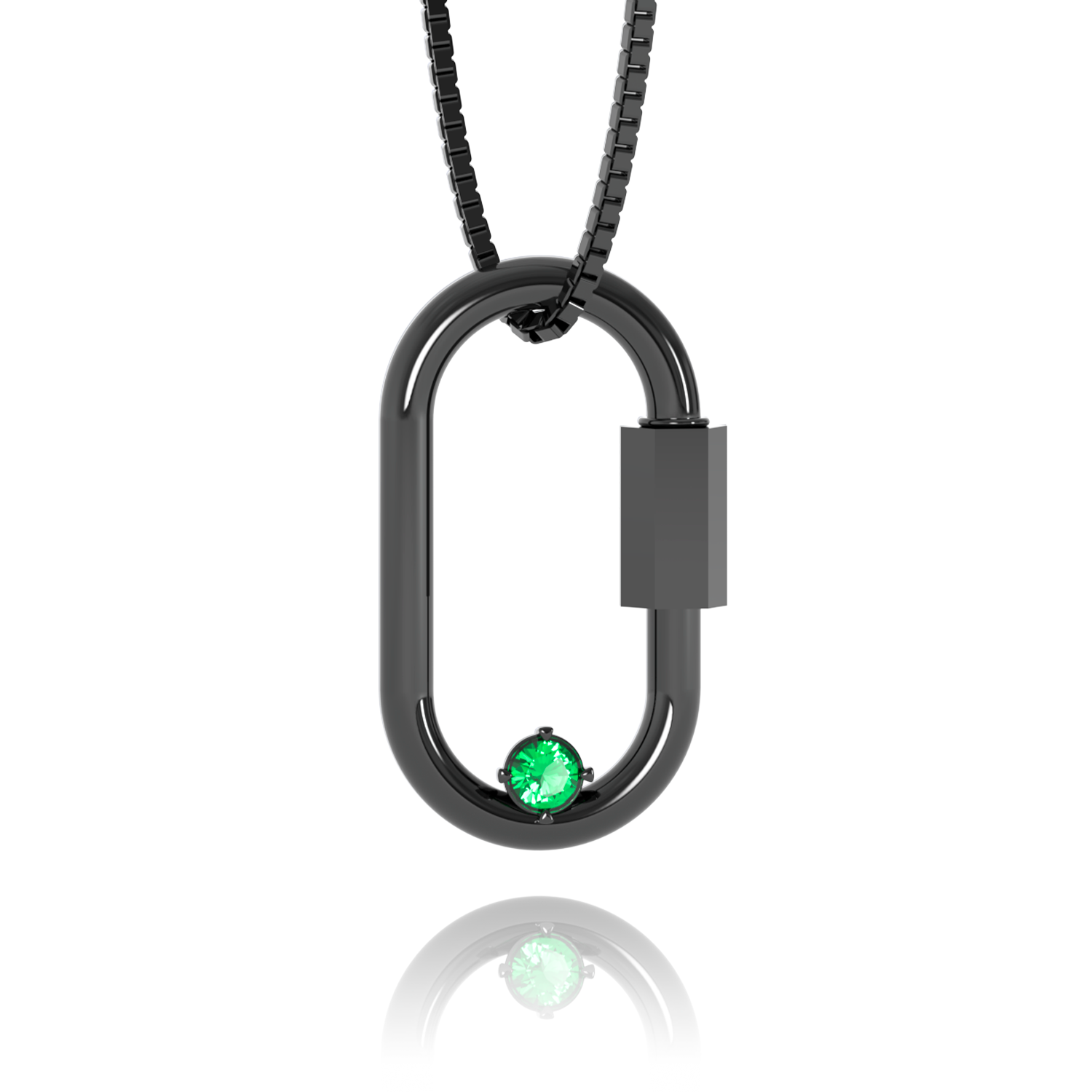 Carabiner Necklace - Emerald